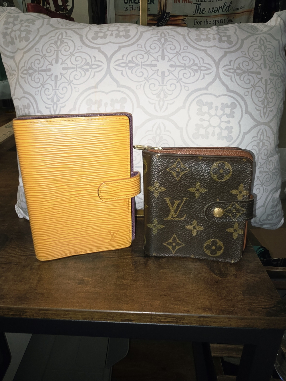 Louis Vuitton Monogram Zip Wallet & Yellow Epi Leather Agenda Cover